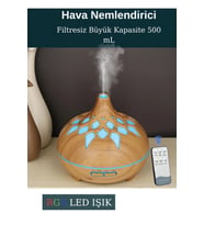 Buhar Difüzörü 7 Renk LED Işıklı Filtresiz 500ml Ultra Hava Nemlendirici