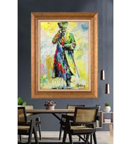 Altın Varaklı Çerçeveli Paspartulu Atatürk Tablo nh289 (Gold)