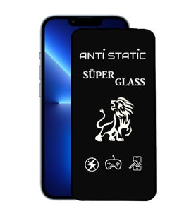Apple Uyumlu   iPhone 13 Pro Max Anti Static Toz Tutmaz Çerçeveli Ekran Koruyucu