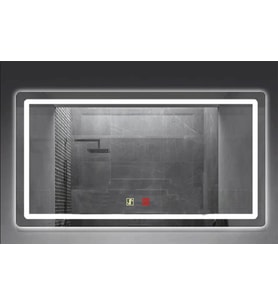 (h)80x120 cm Buğu Çözücülü Dokunmatik Işıklı Kumlamalı Banyo Aynası