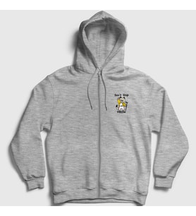 Presmono Unisex Gri Meow Queen Freddie Mercury Fermuarlı Kapüşonlu Sweatshirt 407912tt