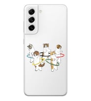 Samsung Galaxy S21 FE Uyumlu Tatlı Kediler Tasarımlı Şeffaf Telefon Kılıfı