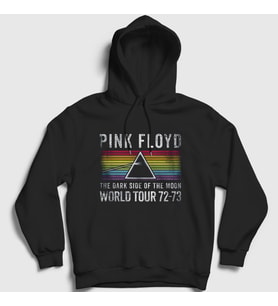 Presmono Unisex Siyah World Tour Pink Floyd Kapüşonlu Sweatshirt 342427tt
