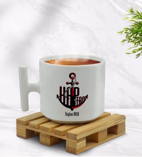 BK Gift Kişiye Özel Kaptan Tasarımlı T Kulplu Beyaz Middle Kupa Bardak-3