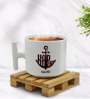 BK Gift Kişiye Özel Kaptan Tasarımlı T Kulplu Beyaz Middle Kupa Bardak-3