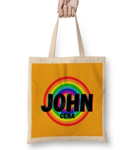 John Cena - Vintage Retro Rainbow Style Warriors Design Wrestlers-Gift Bez Çanta Uzun Saplı