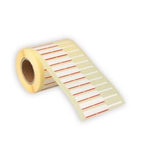 Kuyumcu ve Gözlük Etiketi  Beyaz-Kırmızı Çizgili 10 mm X 76 mm İthal