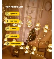 Top Perde Dekoratif Led -  3 Metre - Animasyonlu (Günışığı)