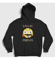 Presmono Unisex Siyah Poster Smiling Friends Kapüşonlu Sweatshirt 533817tt