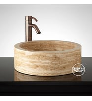 Sipahi Marble Traverten Silindir Lavabo
