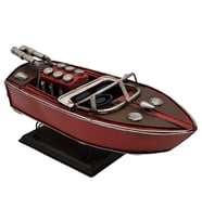 El Yapımı Vintage Metal Yarış Teknesi Modeli Dekoratif Biblo
