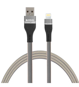 İmeng 3.1A UsbA to Lightning Örgülü Data ve Hızlı Şarj Kablosu ML108 Gri
