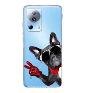 PrintiFy Xiaomi Mi 13 Lite ile Uyumlu Köpek 2 Kamera Korumalı Şeffaf Kılıf