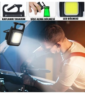LED Işıklı Flash Özellikli 4 Modlu Anahtarlık El Feneri