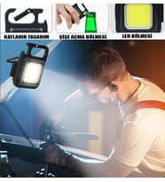 LED Işıklı Flash Özellikli 4 Modlu Anahtarlık El Feneri