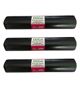 Ecoplast 240 Litre Siyah Hantal Konteyner Çöp Torbası - 120 x 150 Cm. - 700 Gr. - 10 Adetlik 3 Rulo