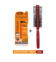 Fontenay Saç Şekillendirici Pudra Toz Wax Ultra Strong Turuncu 20gr + Profesyonel Saç Fırçası 1017 2'li Set