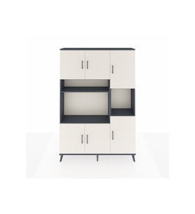 Arges Dolap 9 Raflı 6 Kapaklı 132x30x195 Antrasit-Aytaşı/Antrasit