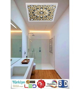 3d Baskılı Led Avize Mimari Desen Tavan 60watt Led Aydınlatma 60cmx60cm Modern Avize