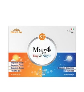 New Life-Mag 4 Day & Night Magnezyum Ve B6 Vitamini İçeren Takviye Edici Gıda 30+30 Tablet