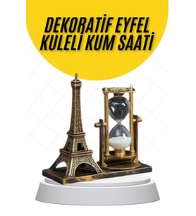Dekoratif Eyfel Kulesi ve Kum Saati Vintage Tarzı Masa Süsü Biblo