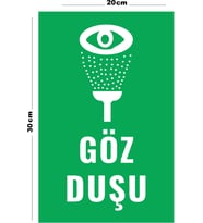 Metal Göz Duşu 20cm x 30cm A4 Büyüklüğünde Uyarı Levhası Yönlendirme Tabelası
