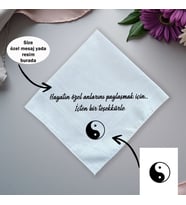 Kişiye Özel Mesajlı Erkek Mendili – İsim, Yazı ve Resim Eklenebilir, Şık Hediyelik (Beyaz)
