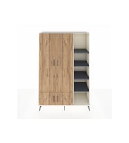 Hyperion Dolap 6 Raflı 4 Kapaklı Tek Askılı 132x44x195 Aytaşı-Çam/Antrasit