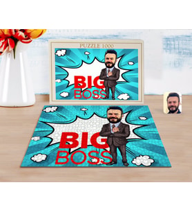 BK Gift Kişiye Özel Erkek Big Boss Karikatürlü 1000 Parça Profesyonel Puzzle-2
