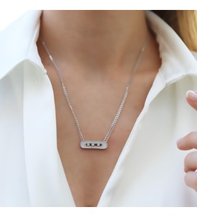Msska Model Zirkon Taşlı Gümüş Kolye