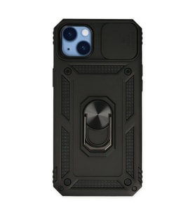 Apple İphone 14 Plus Kılıf Pars Lens Yüzüklü Silikon - Siyah