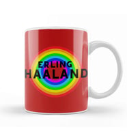 Erling Haaland   Vintage Retro Rainbow Style Kupa Bardak Porselen