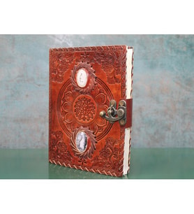 Periboia Taşlı Deri Defter Model 2  (Karışık)