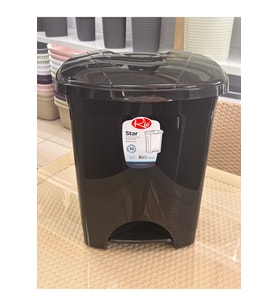 30 Lt Siyah Pedallı Plastik Çöp Kovası, Dayanıklı ve Pratik Tasarım