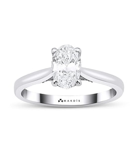 1.10 Karat Oval Tektaş Pırlanta Yüzük