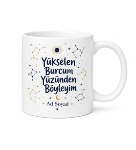 Yükselen Burcum Yüzünden Böyleyim Esprili Astroloji Kupa Bardak Hediye