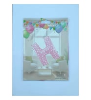 H Harf Pembe Kalp Desenli Folyo Balon 26" 65cm , parti , doğum gü