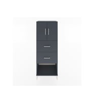 Hyperion Dolap 2 Raflı 2 Çekmeceli 2 Kapaklı 60x44x163 Antrasit-Antrasit