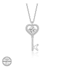 Swarovski Taşlı Gümüş Anahtar Bayan Kolye
