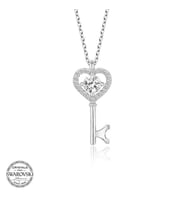 Swarovski Taşlı Gümüş Anahtar Bayan Kolye