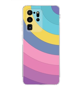 Samsung Galaxy S20 Ultra  Kamera Korumalı Kapak Renk Cümbüşü Tasarımlı  Şeffaf Kılıf