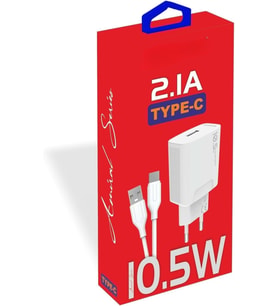 Lexroo Yetty 10.5W Şarj Adaptörü + Type-c Kablo Beyaz KDR-20T (Yerli Üretim)
