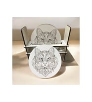 6 Lı Mdf Bardak Altlığı Dekoratif ECCECA1026