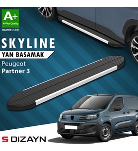 S-Dizayn Peugeot Partner 3 Kısa Şase Skyline Aluminyum Yan Basamak 203 Cm 2018 Üzeri A+ Kalite