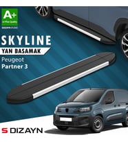 S-Dizayn Peugeot Partner 3 Kısa Şase Skyline Aluminyum Yan Basamak 203 Cm 2018 Üzeri A+ Kalite