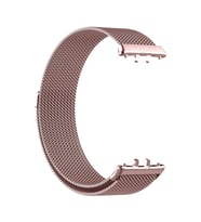 Samsung Galaxy Fit 3 Uyumlu Kordon Hasır Metal Mıknatıslı Örgü Zore KRD-01 Kayış (Pembe)