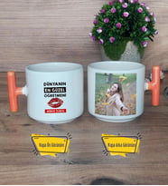 Dünyanın En Güzel Öğretmeni Kupa Bardak Fotoğraflı T Turuncu Kulplu Öğretmenler Günü Hediyesi