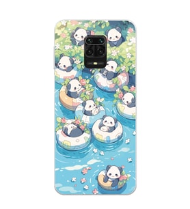Redmi Note 9 Pro / 9s Uyumlu Panda Tasarımlı Şeffaf Telefon Kılıfı