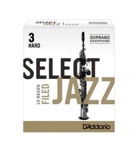 D'Addario RSF10SSX3H Select Jazz Unfiled Soprano Saksafon Kamışı No: 3 Hard (Profesyonel/Caz) - 10'lu Paket  Sert Caz Tonu ve Güçlü Ses Projeksiyonu