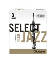 D'Addario RSF10SSX3H Select Jazz Unfiled Soprano Saksafon Kamışı No: 3 Hard (Profesyonel/Caz) - 10'lu Paket  Sert Caz Tonu ve Güçlü Ses Projeksiyonu